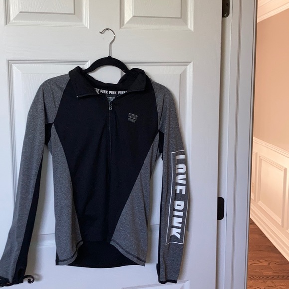 Pink Gray and black athletic sweater - Picture 1 of 5